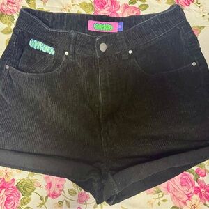 Empyre Black Corduroy Women Shorts